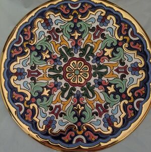 Colorful Decorative Plate with intricate designs bought in Mexico back in 1980